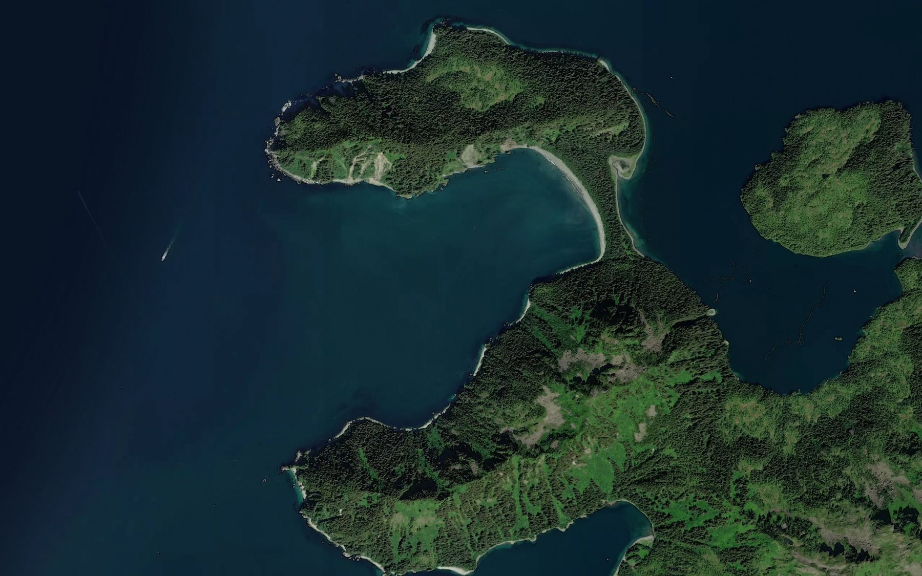 Satellite map of the North Twin Bay