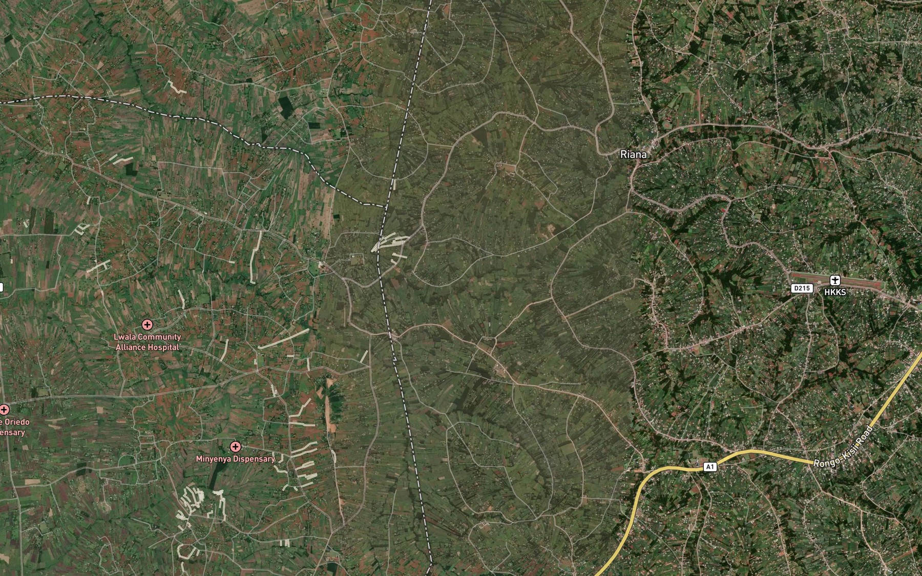 Satellite map of the Iyabe