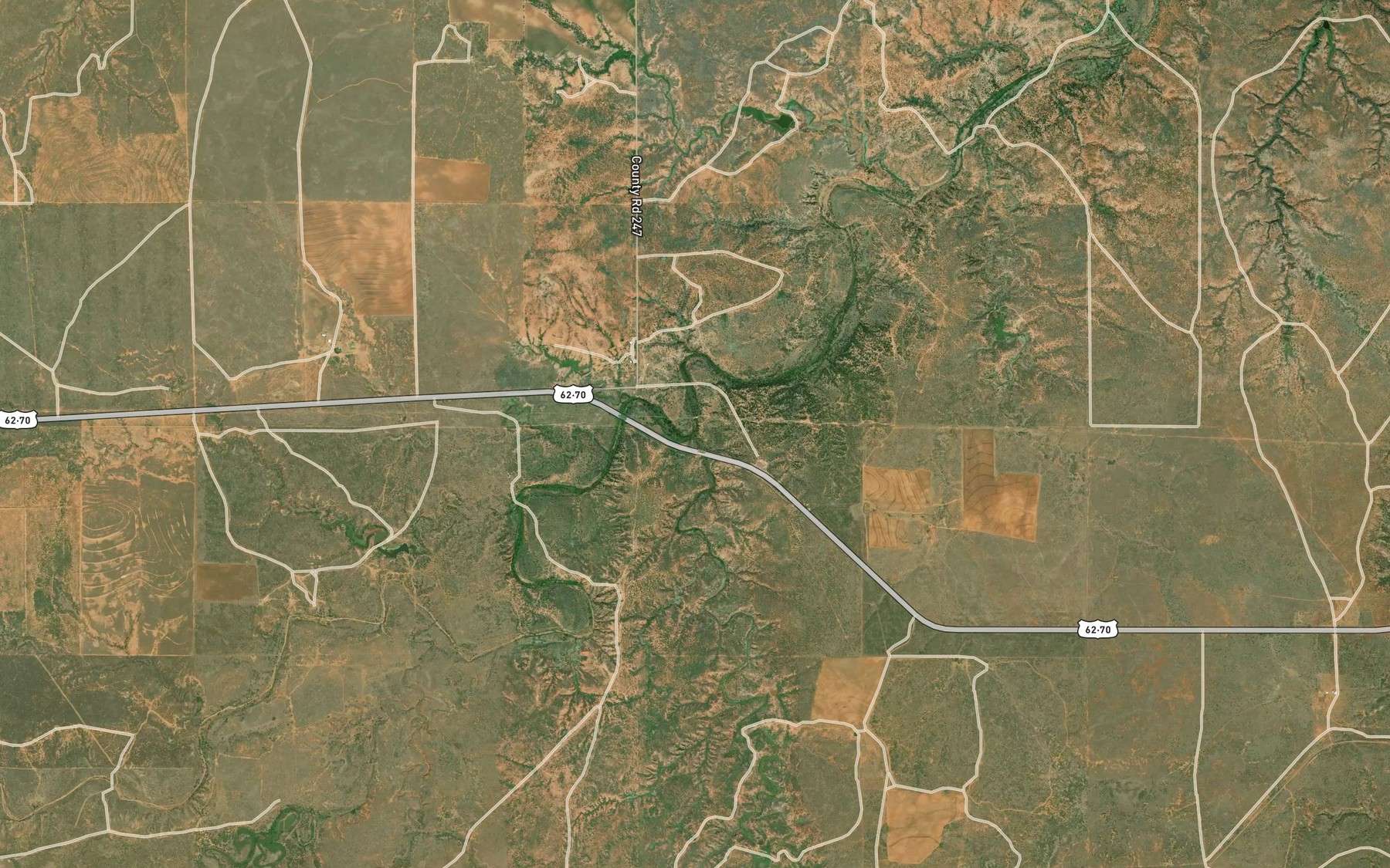 Satellite map of the Hackberry Creek