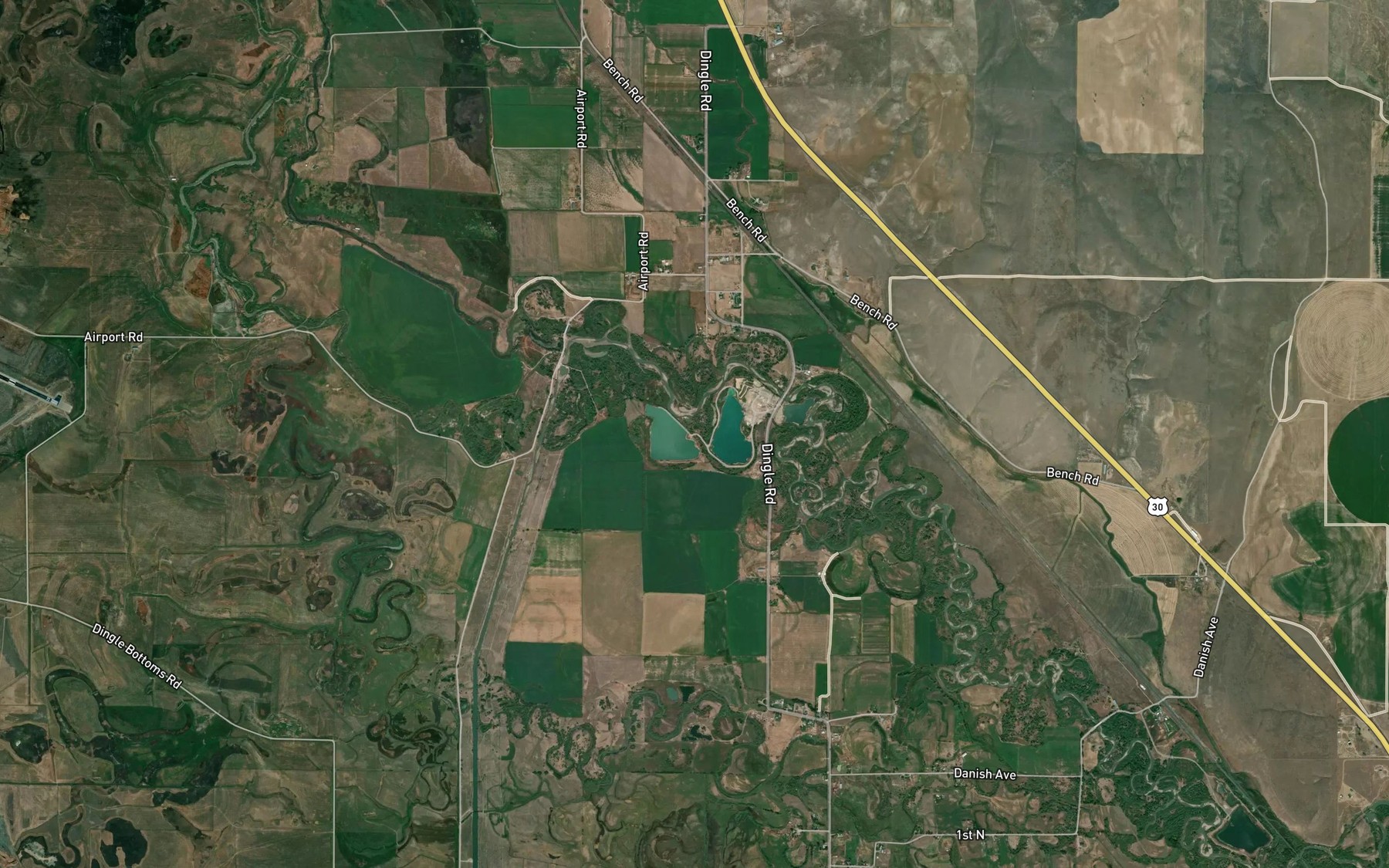 Satellite map of the Kent LaRoco Canal