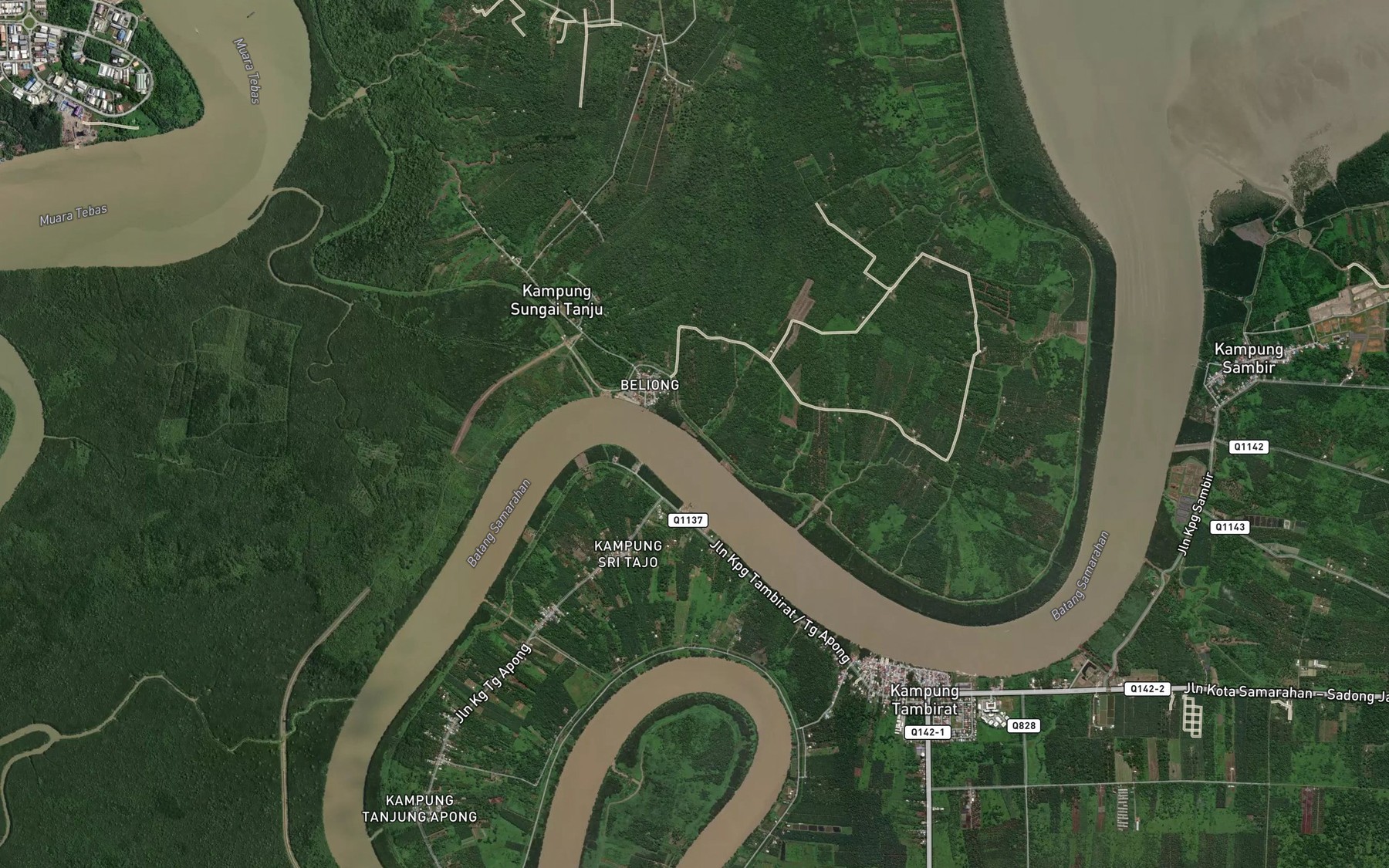 Satellite map of the Sungai Lias