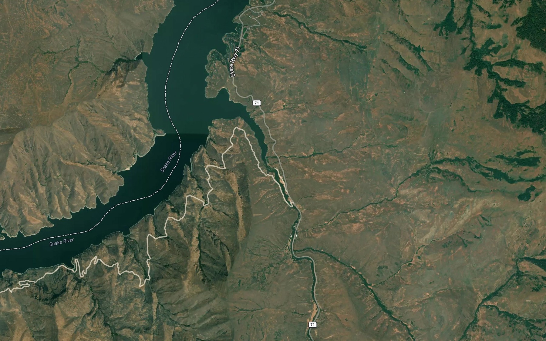 Satellite map of the Brownlee Creek