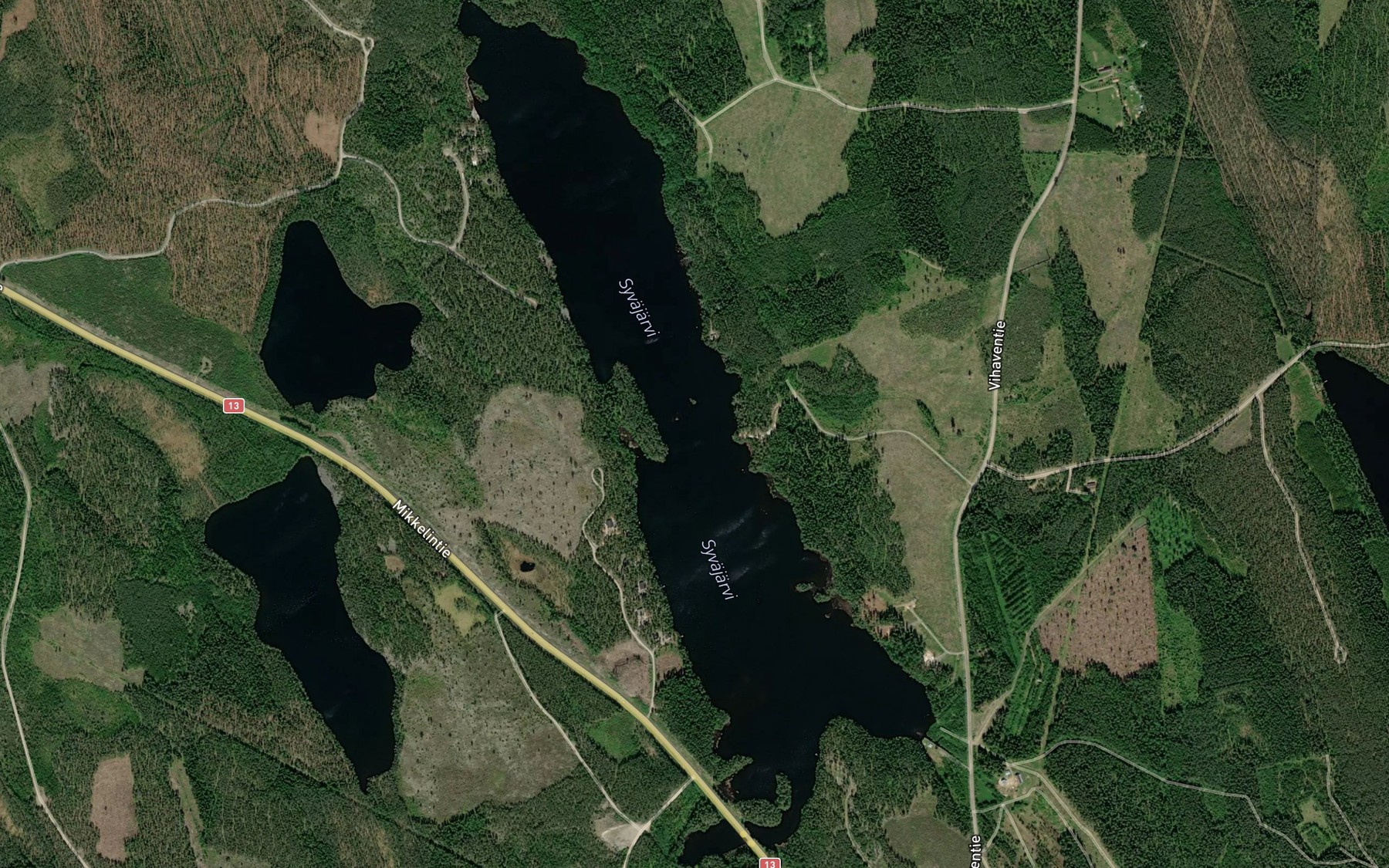 Satellite map of the Syvajarvi