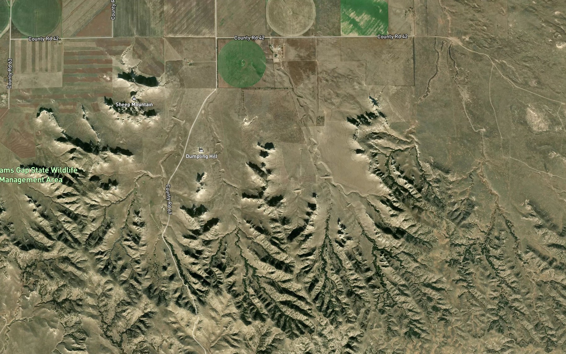 Satellite map of the Horn Reservoir