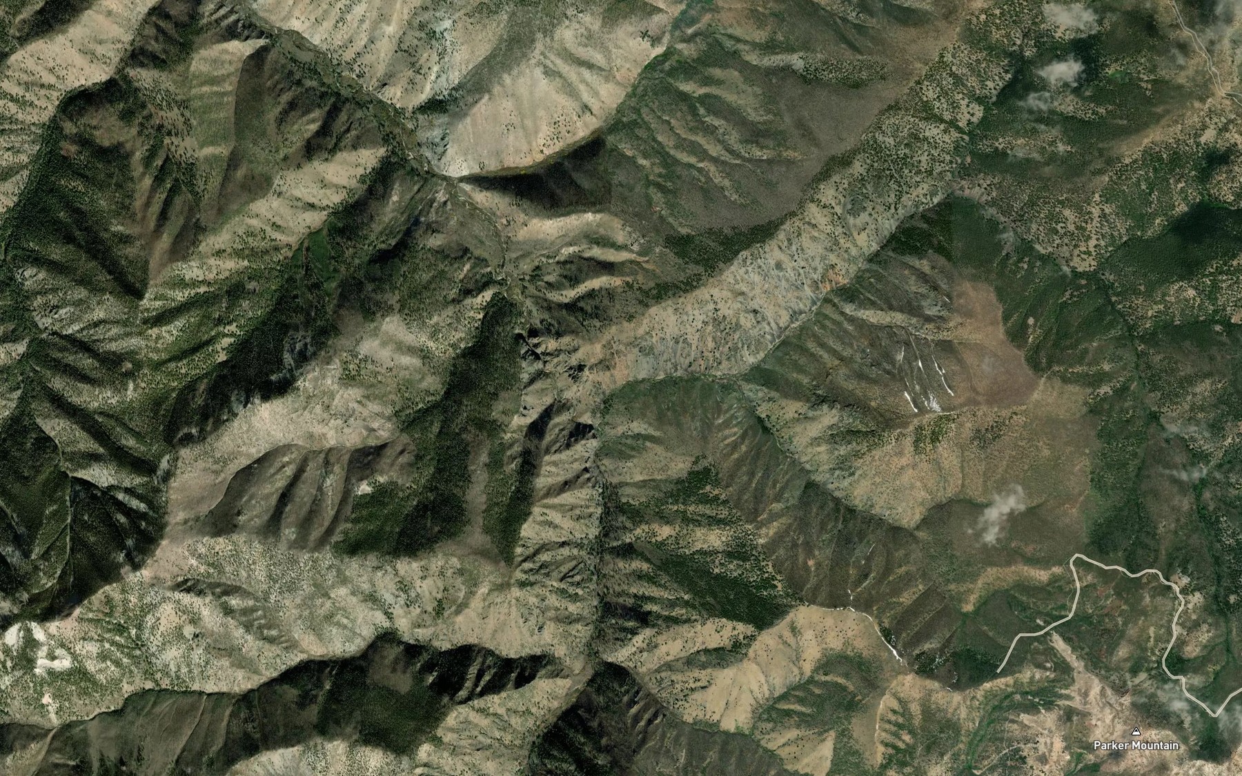 Satellite map of the Parker Creek