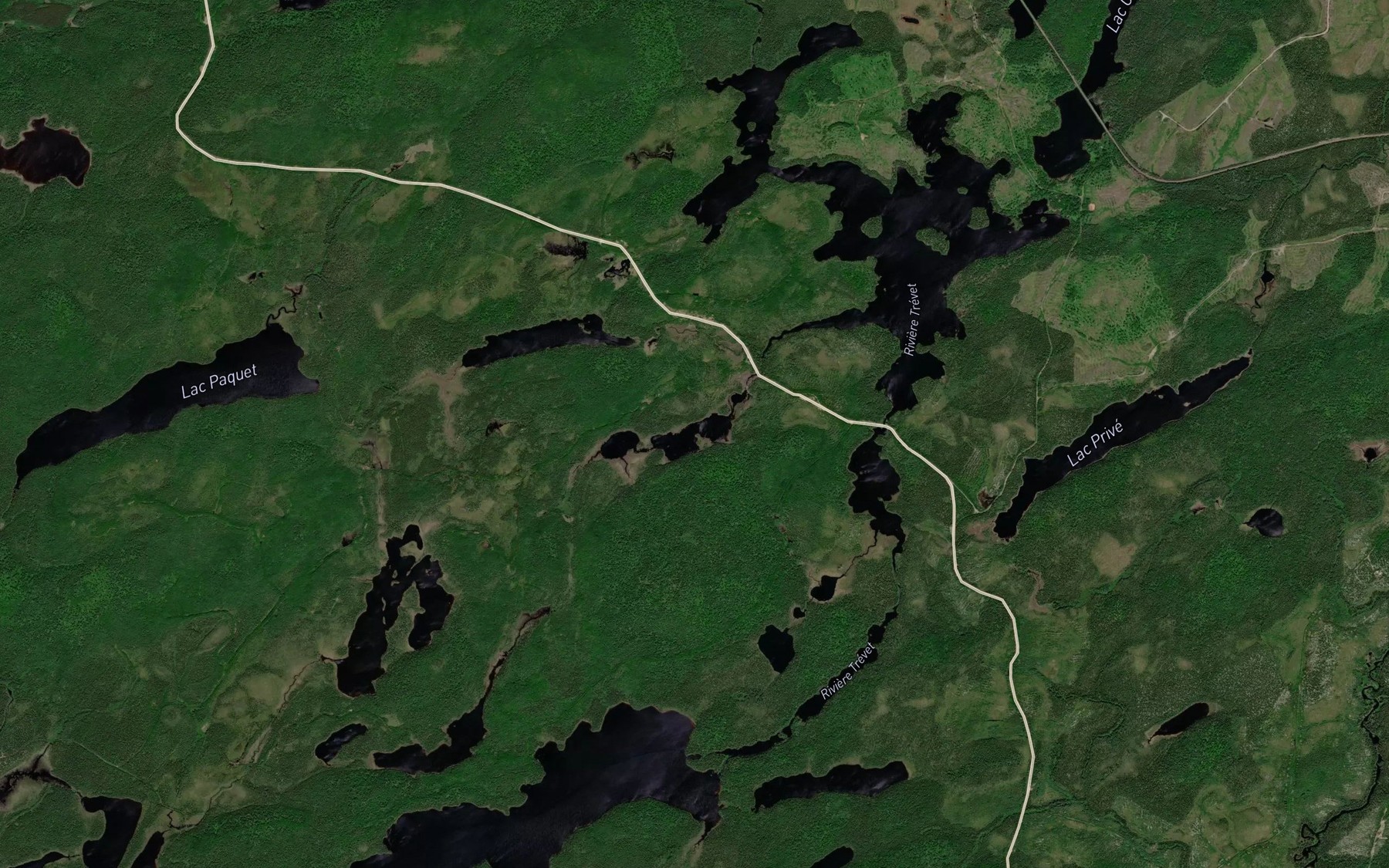 Satellite map of the Lac Huguette