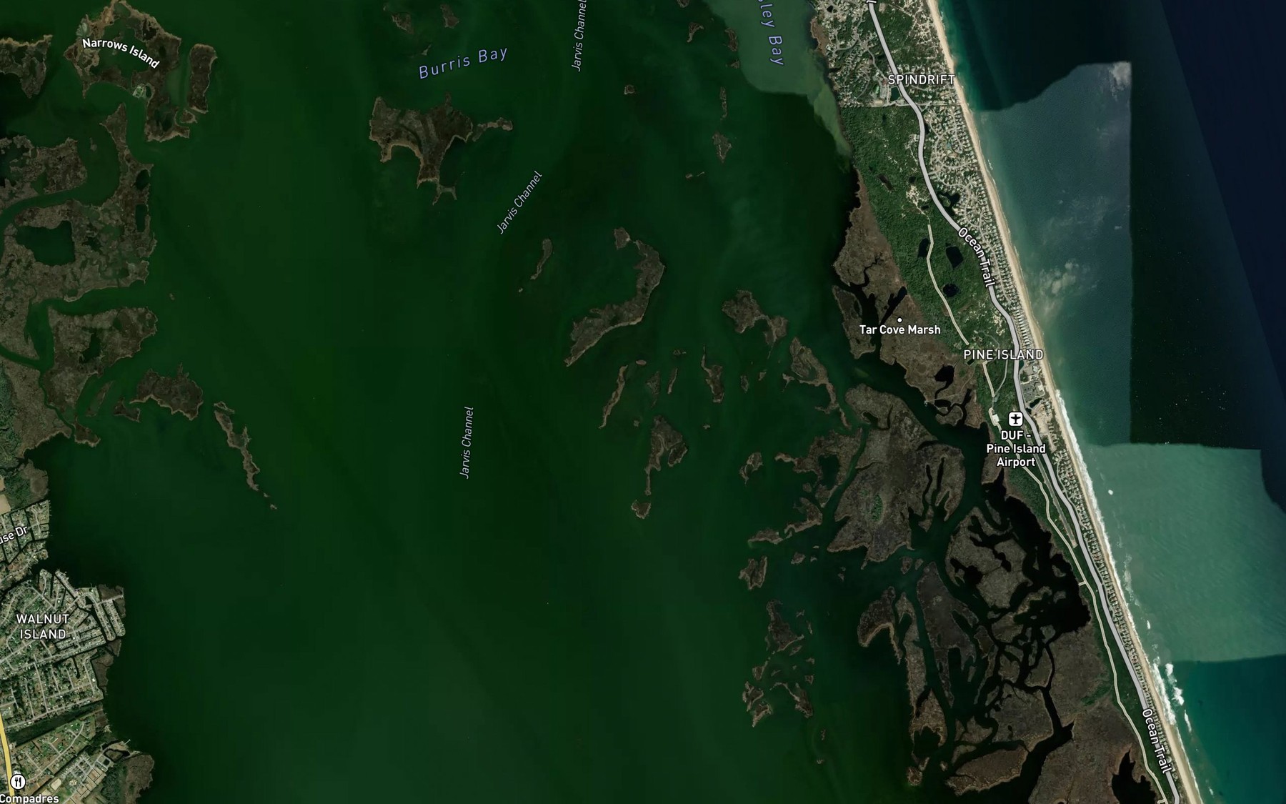 Satellite map of the Stumpy Cove