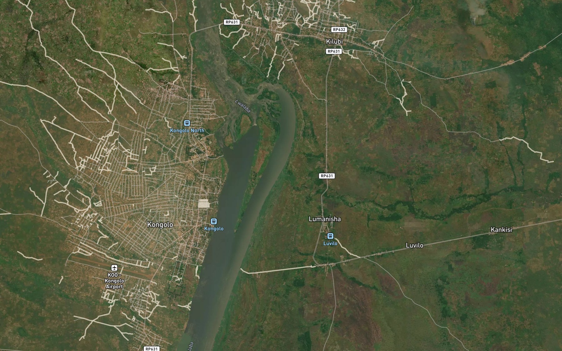 Satellite map of the Luvilo