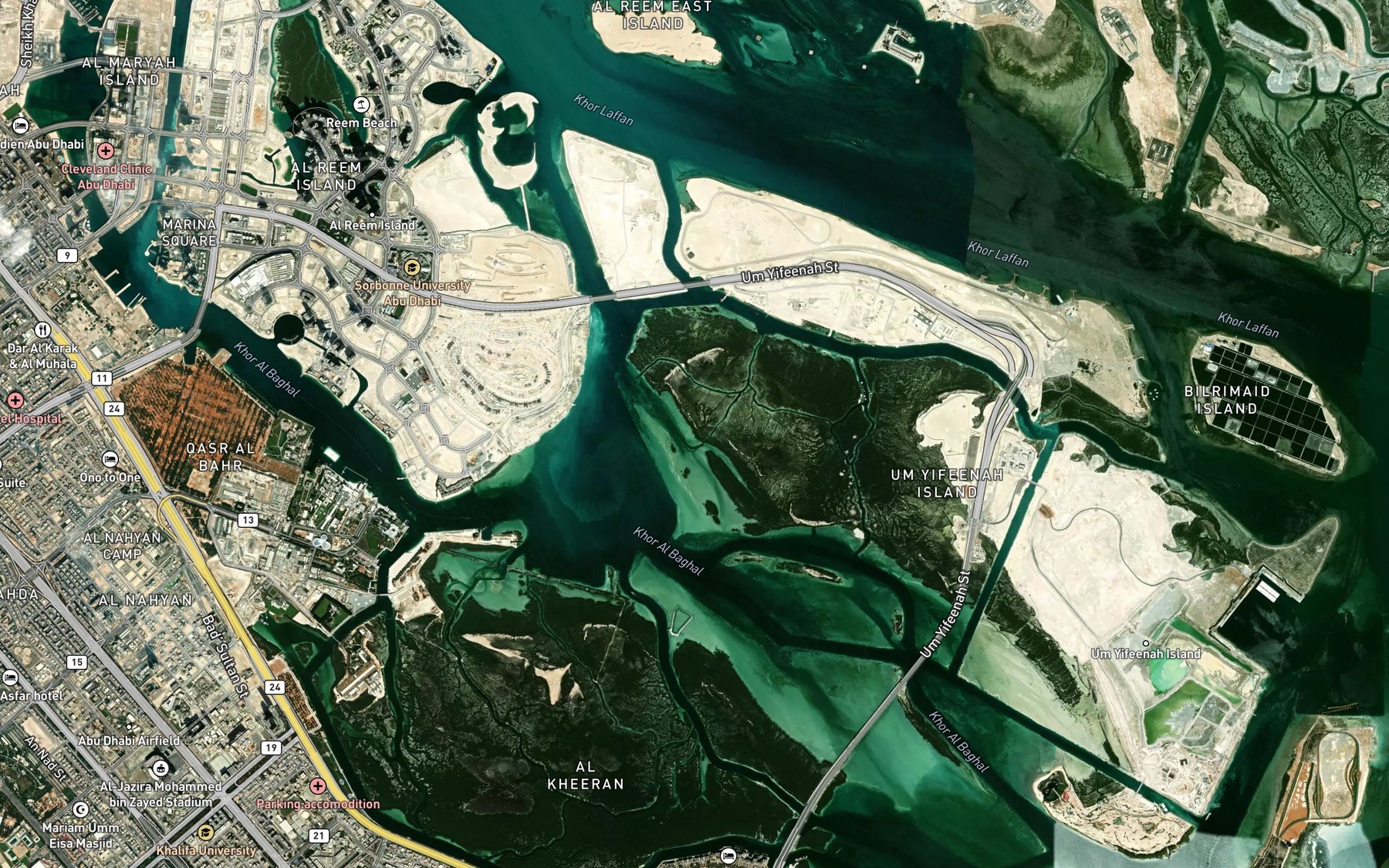 Satellite map of the Khawr al Bighal