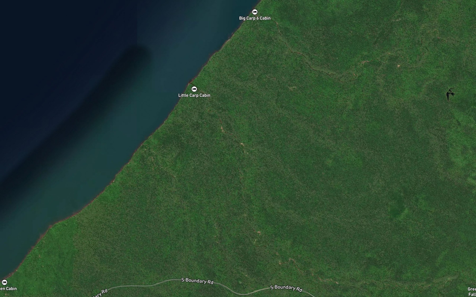 Satellite map of the Memengwa Creek
