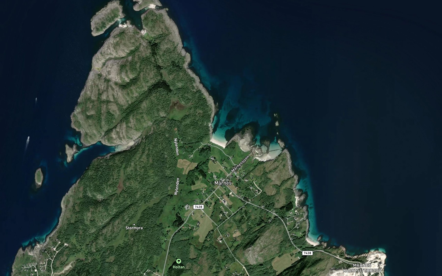 Satellite map of the Storsanden