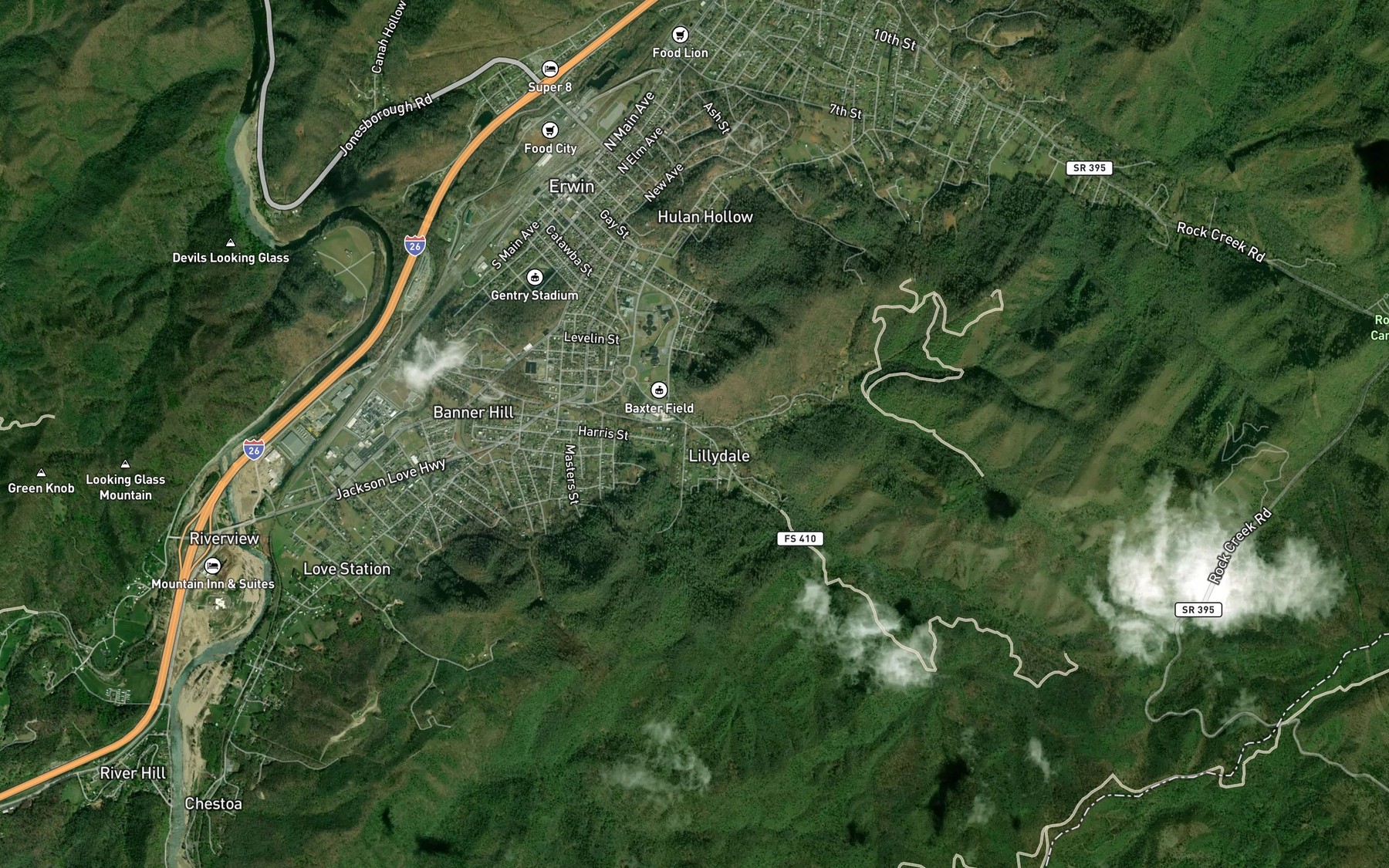 Satellite map of the Odom Branch