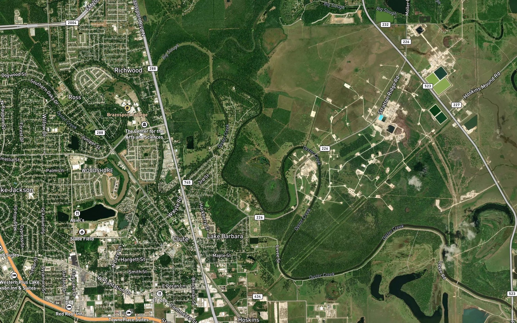 Satellite map of the Ash Lake