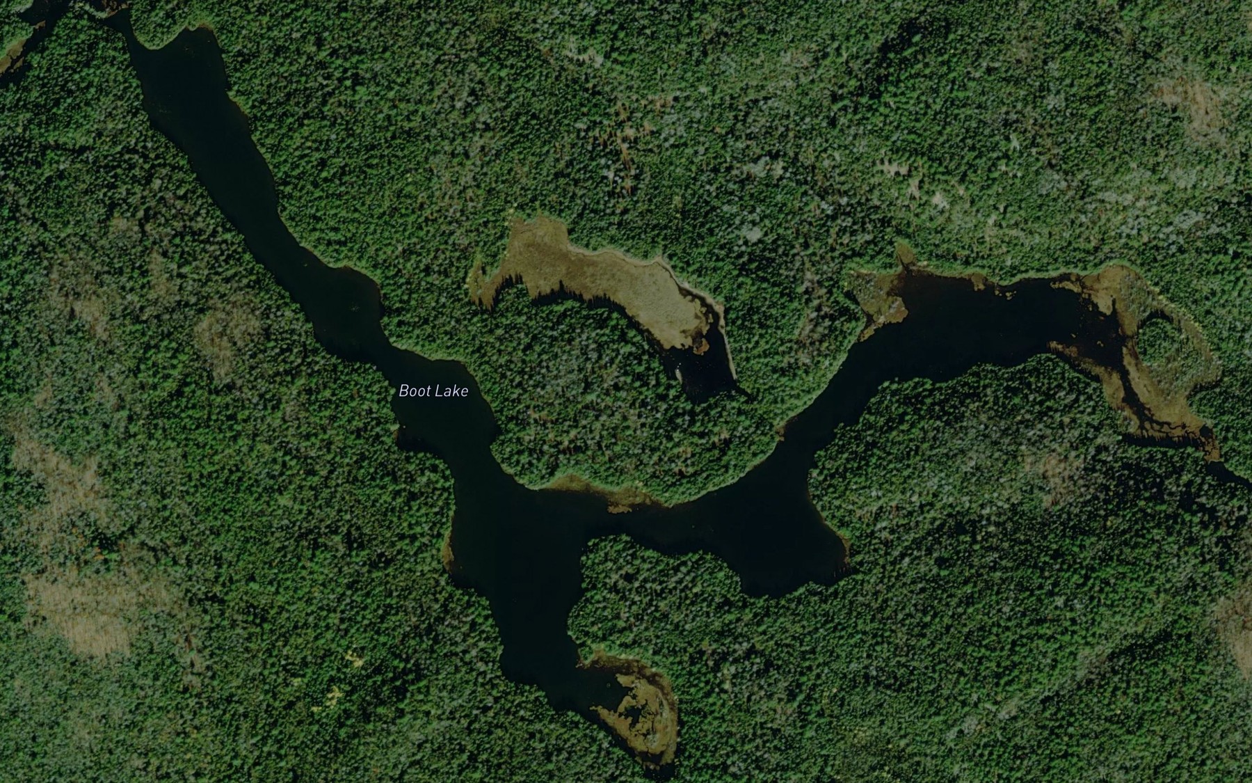 Satellite map of the Boot Lake