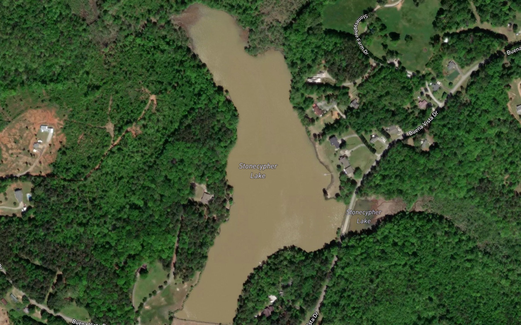 Satellite map of the Stonecypher Lake