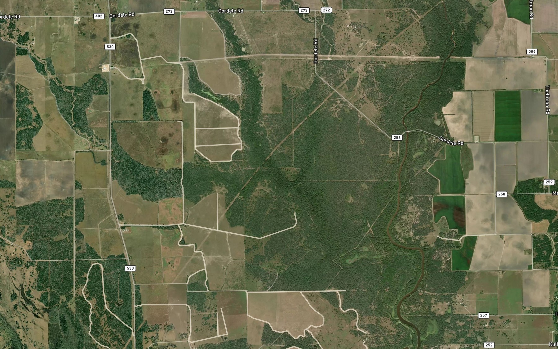 Satellite map of the Sutherland Creek