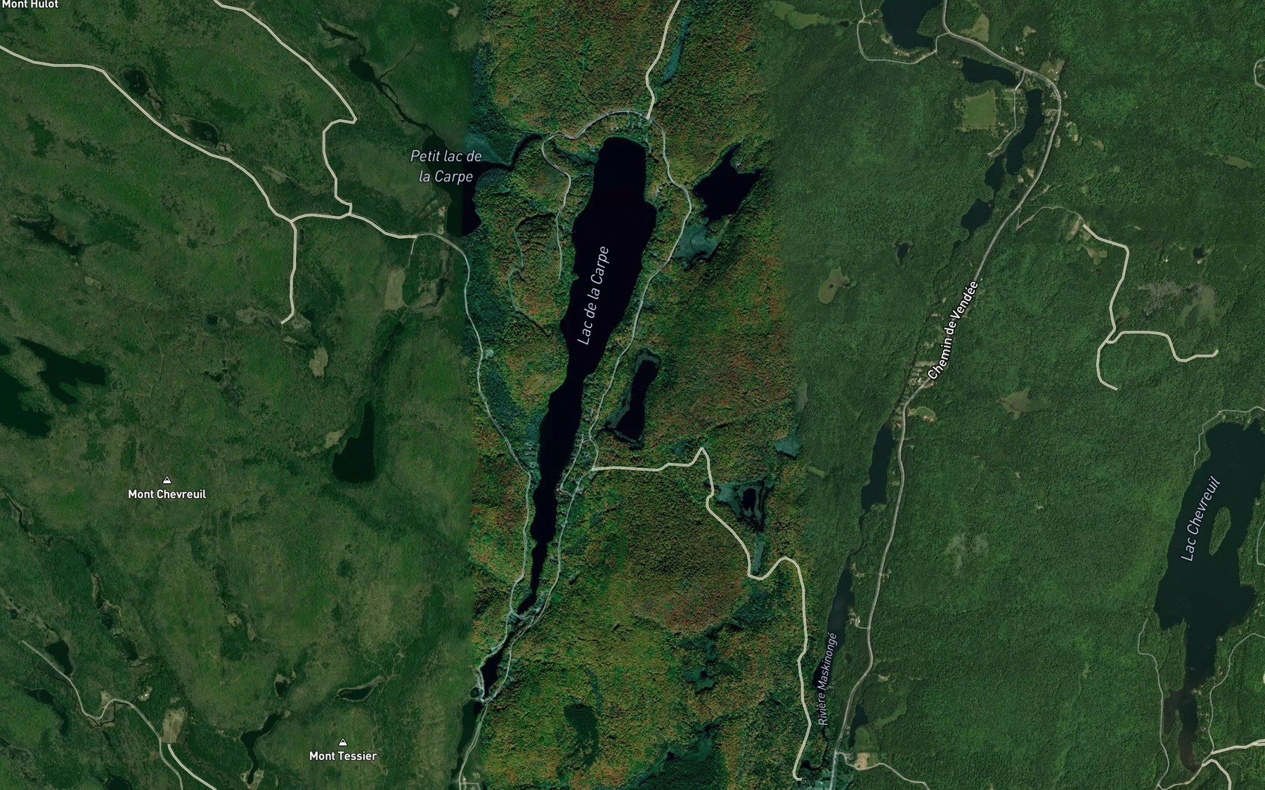 Satellite map of the Lac Mulet
