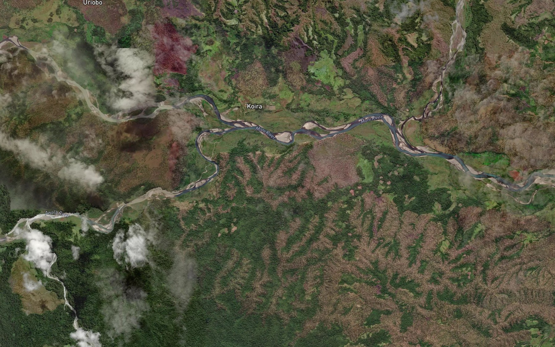 Satellite map of the Awala River