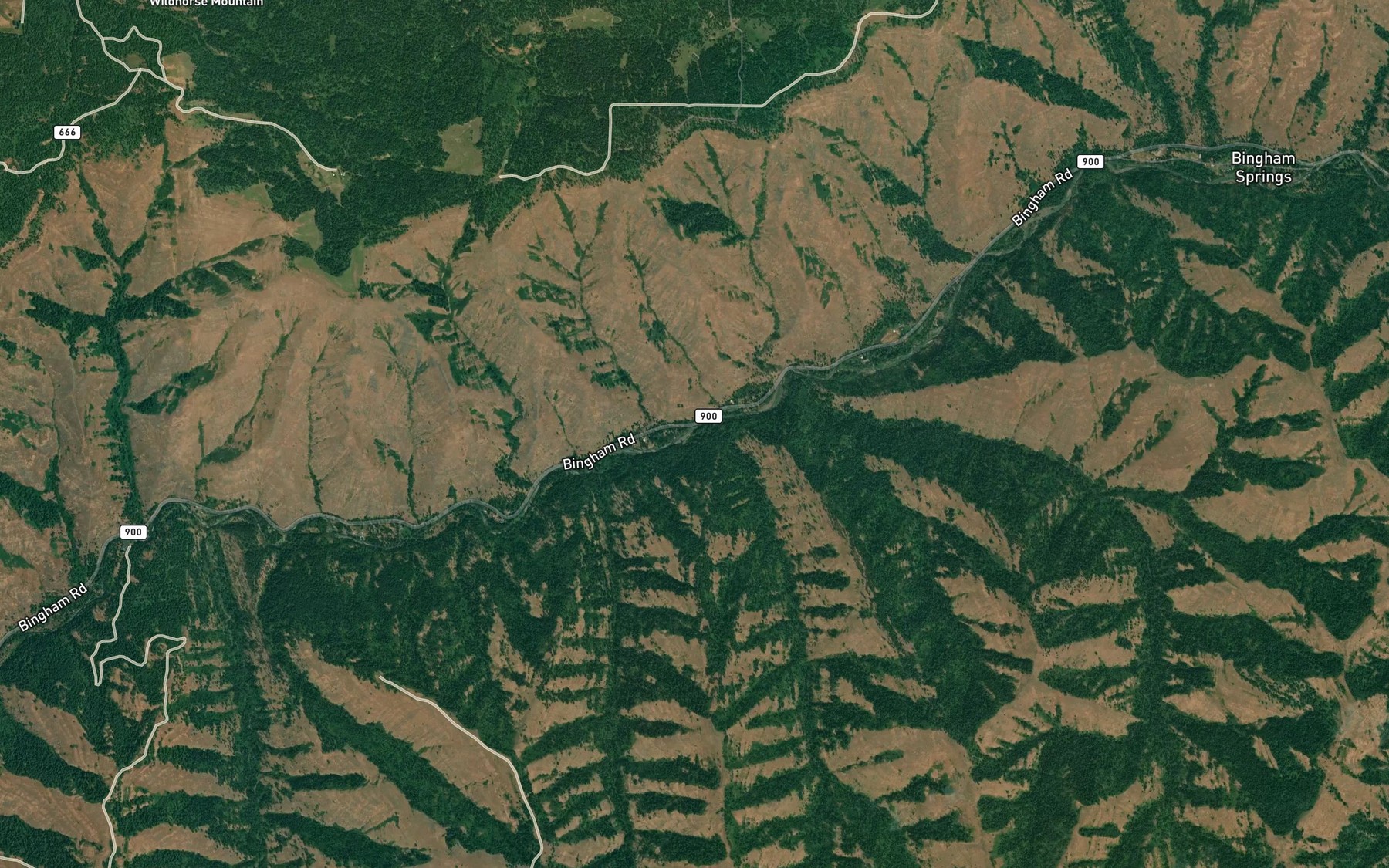 Satellite map of the Hagar Creek