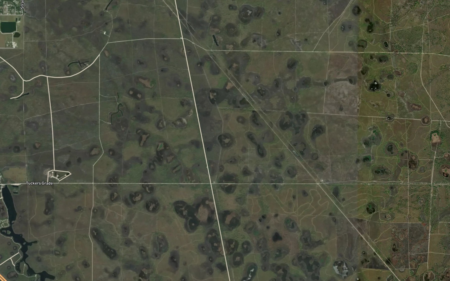 Satellite map of the Powerline Lake