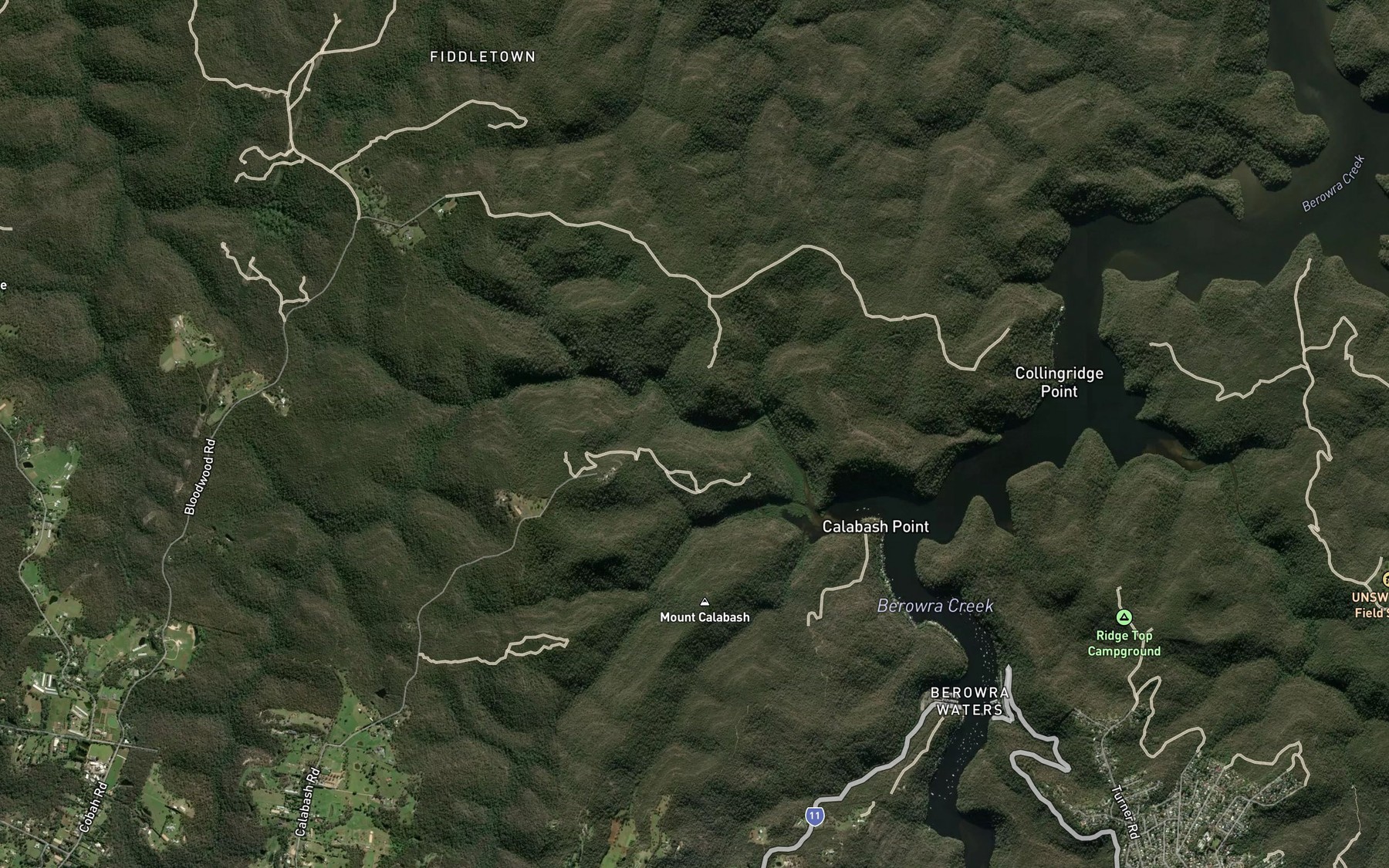 Satellite map of the Calabash Bay