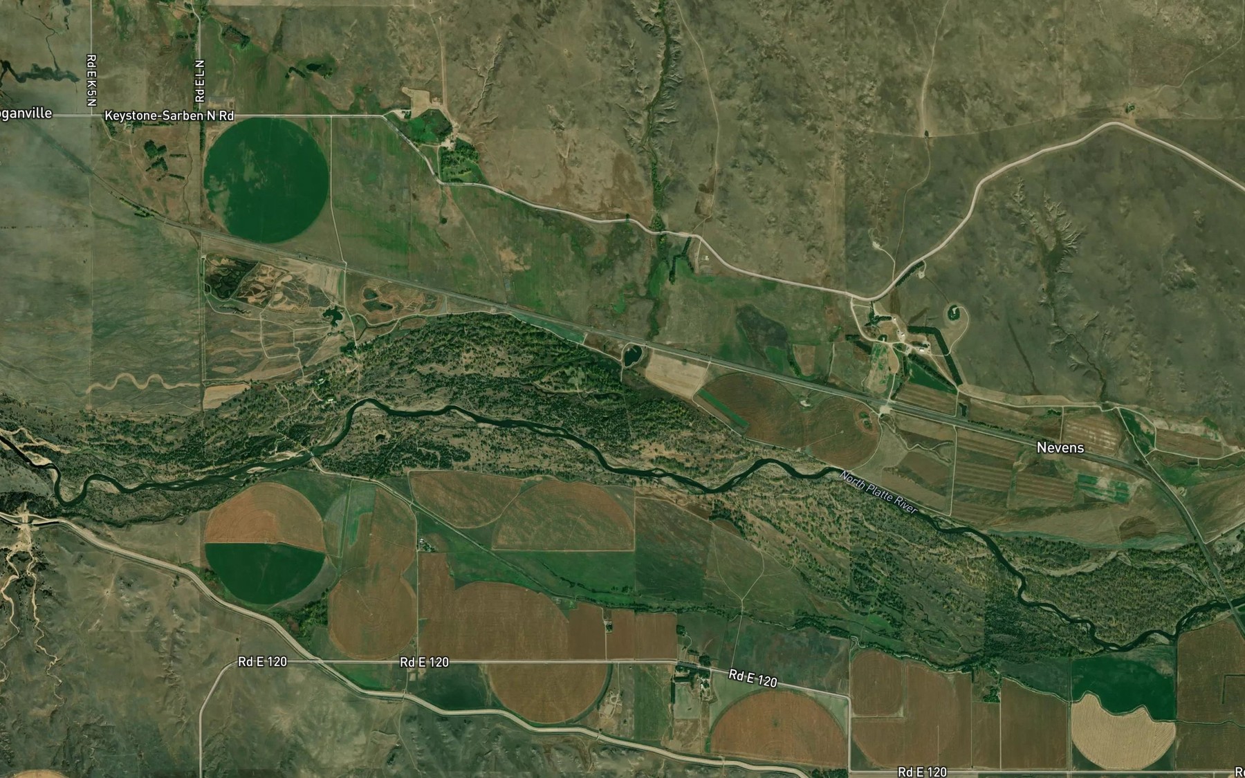 Satellite map of the Sand Creek