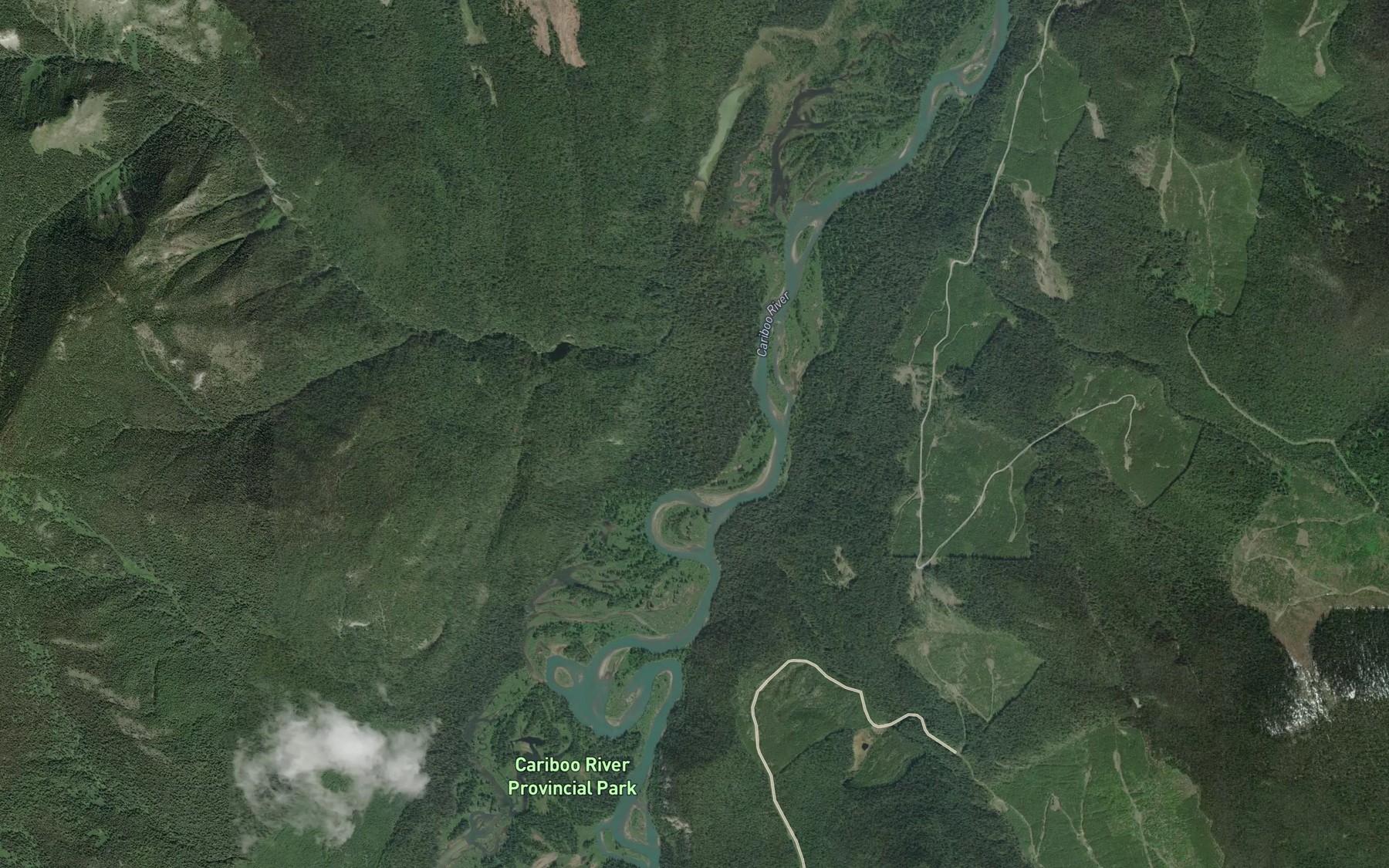Satellite map of the Sixbee Creek