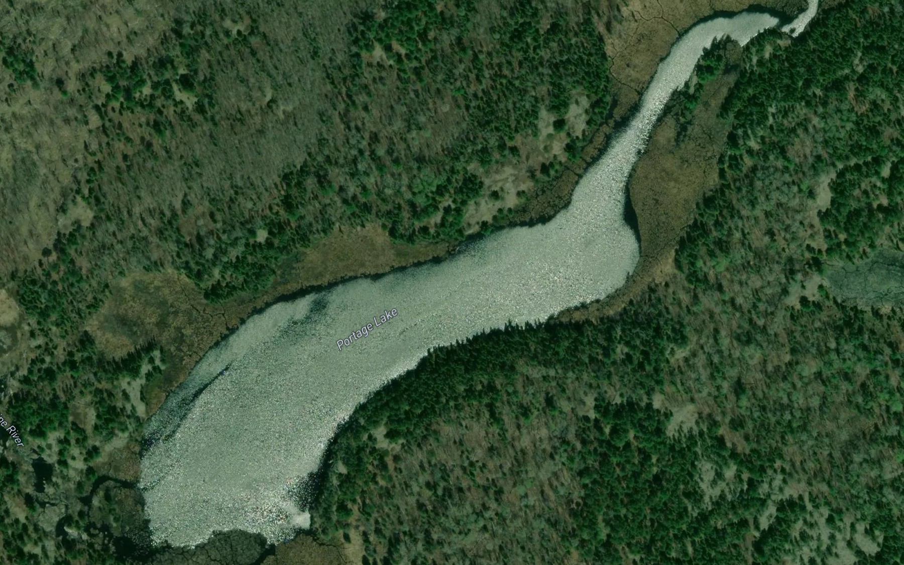 Satellite map of the Portage Lake