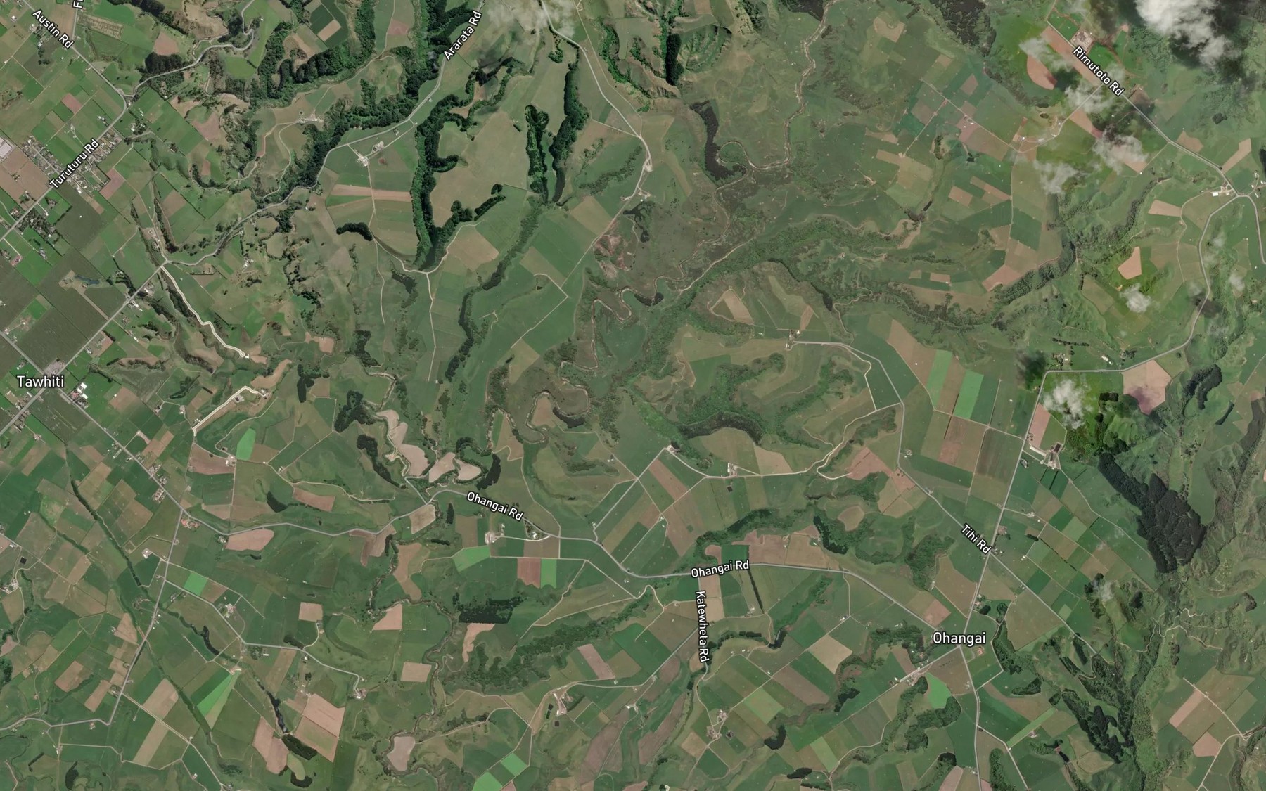 Satellite map of the Tahuna Stream