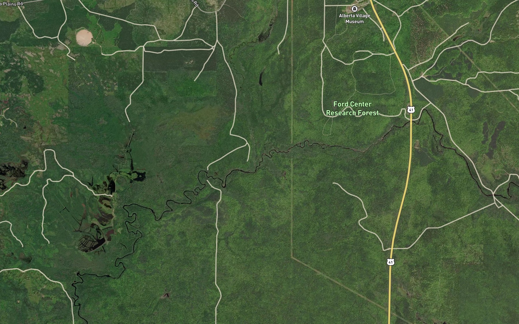 Satellite map of the Plumbago Creek