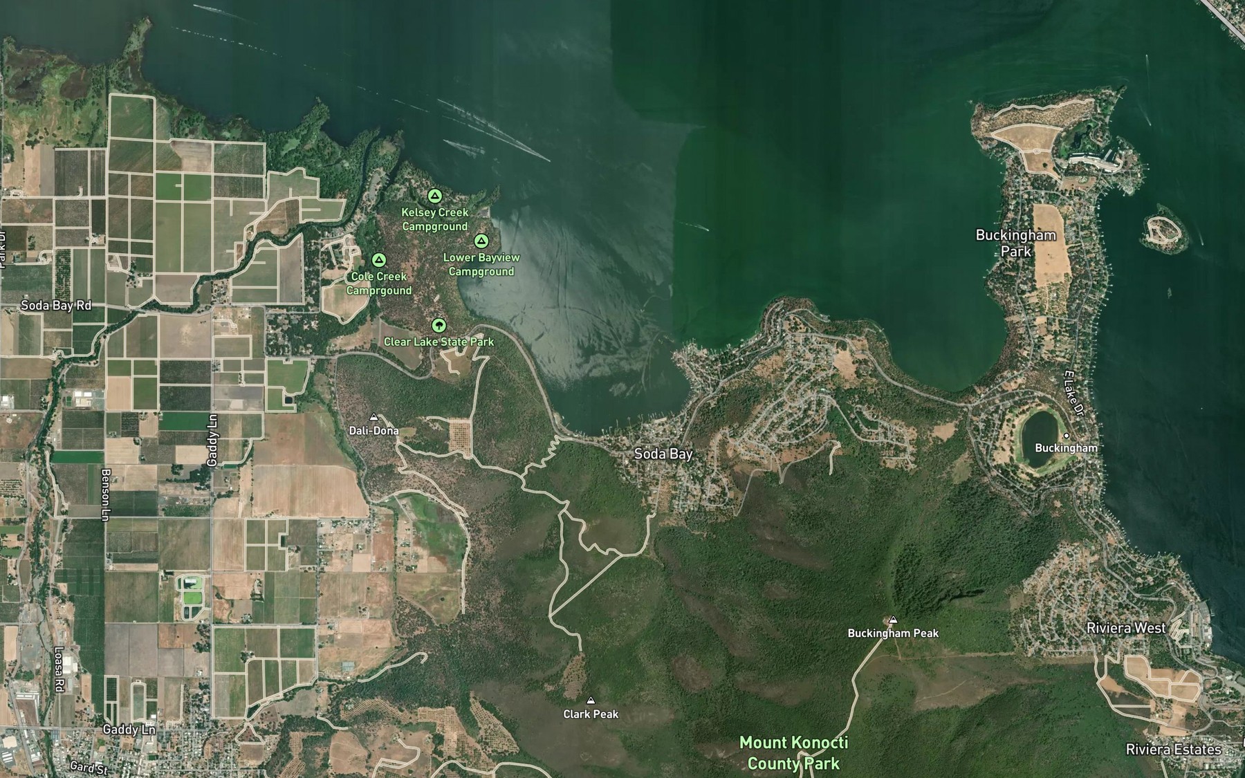 Satellite map of the Soda Bay