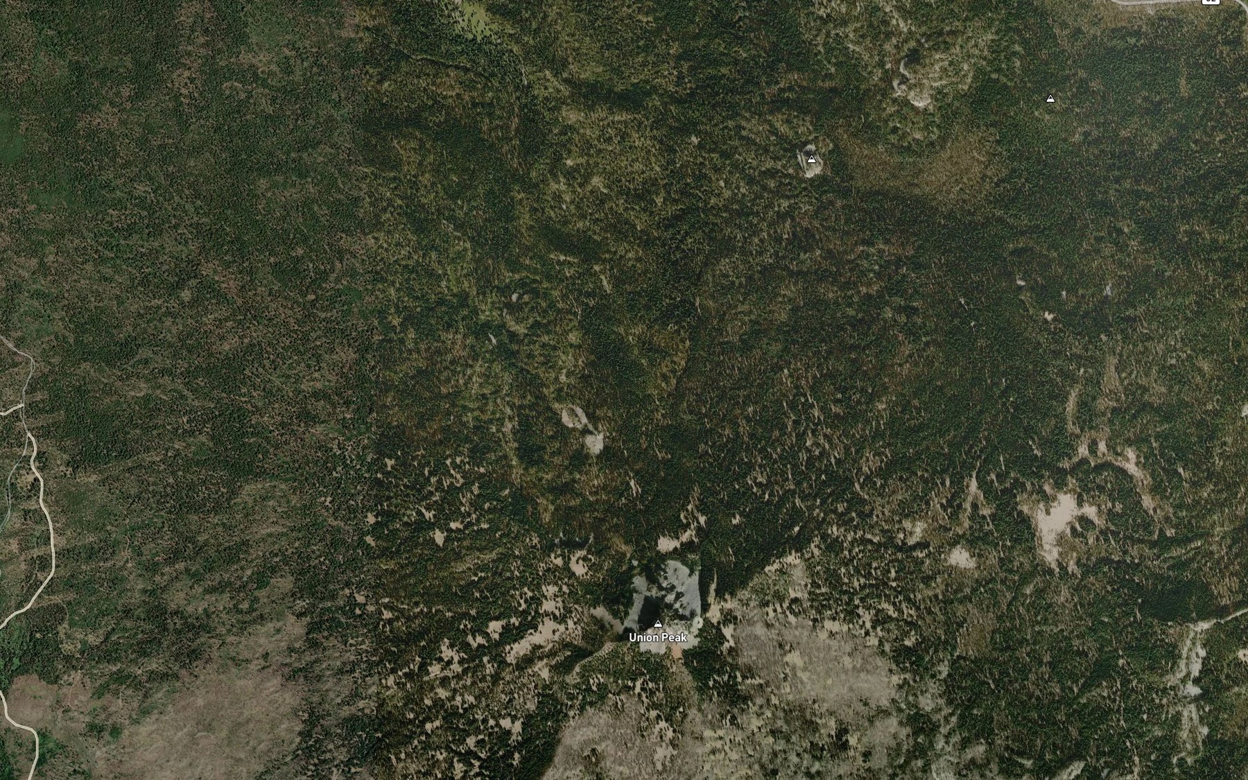 Satellite map of the Union Creek Spring