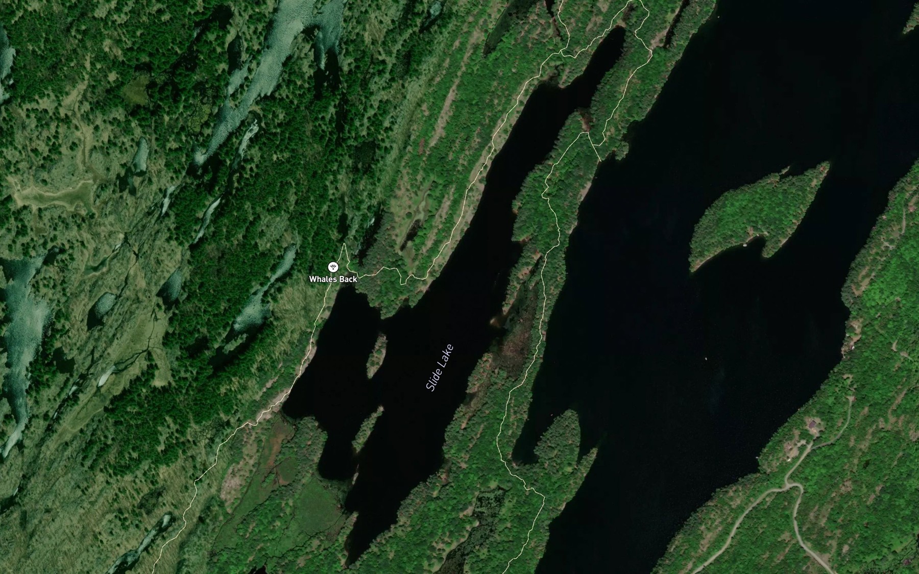 Satellite map of the Slide Lake