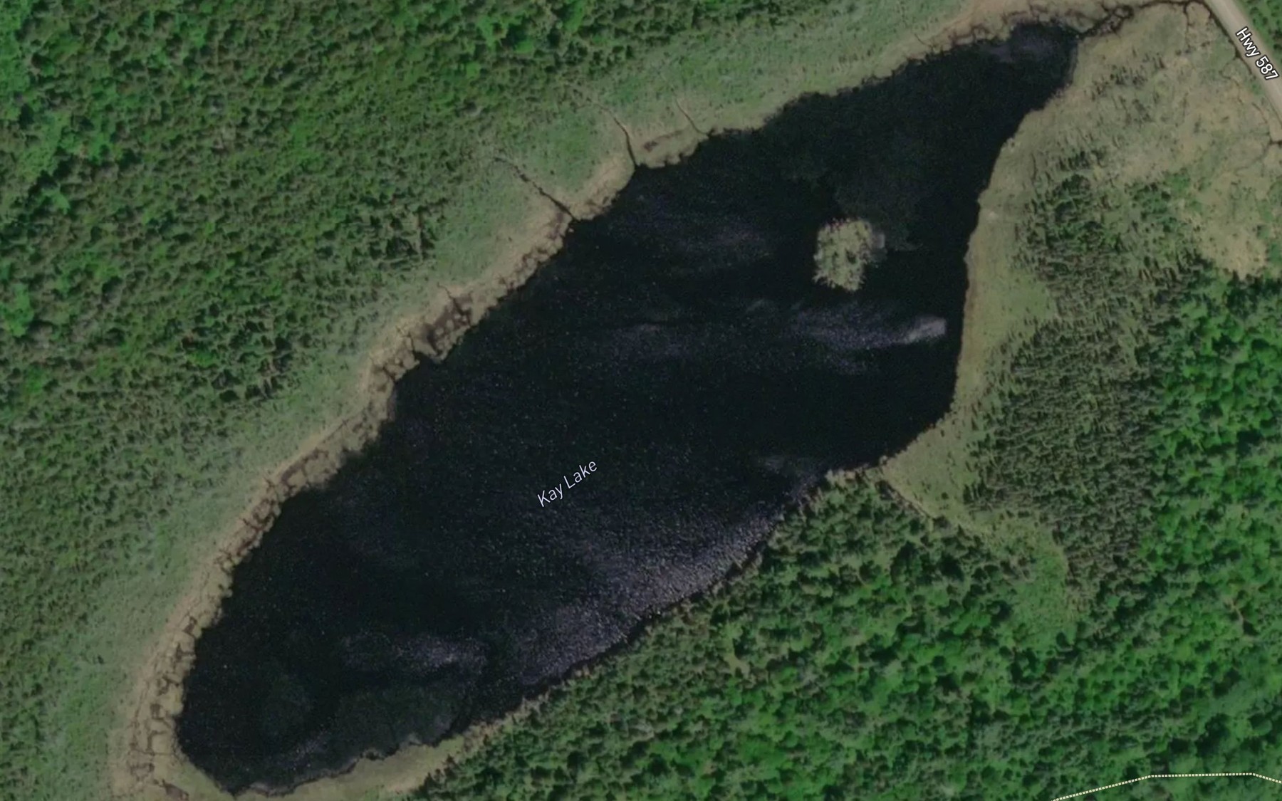 Satellite map of the Kay Lake