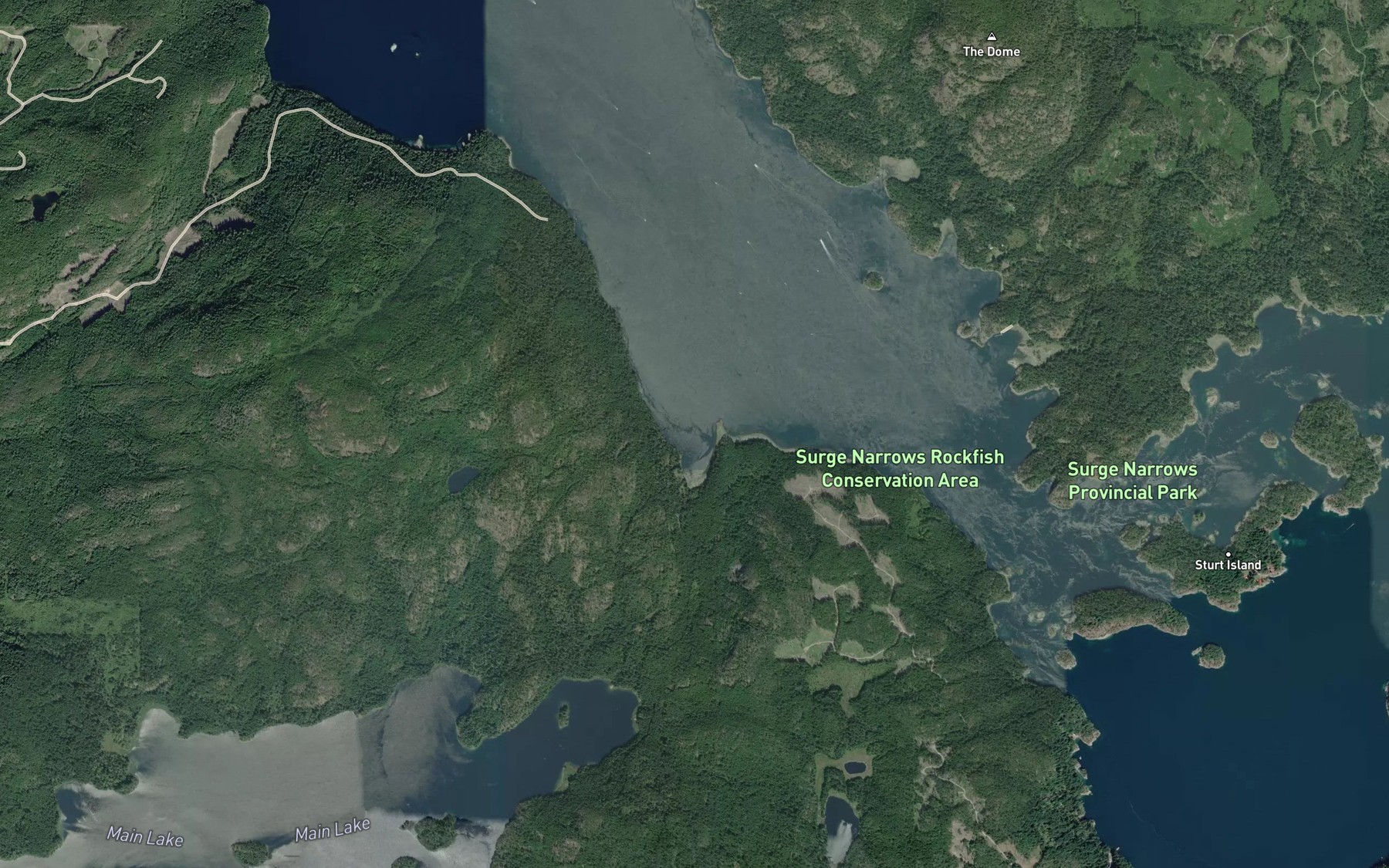 Satellite map of the Yeatman Bay