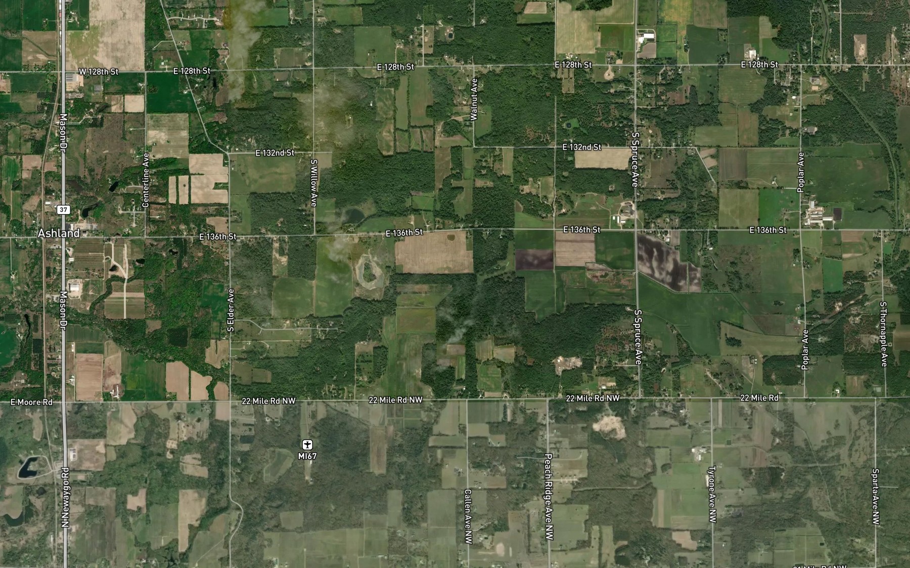 Satellite map of the Skipperville Drain