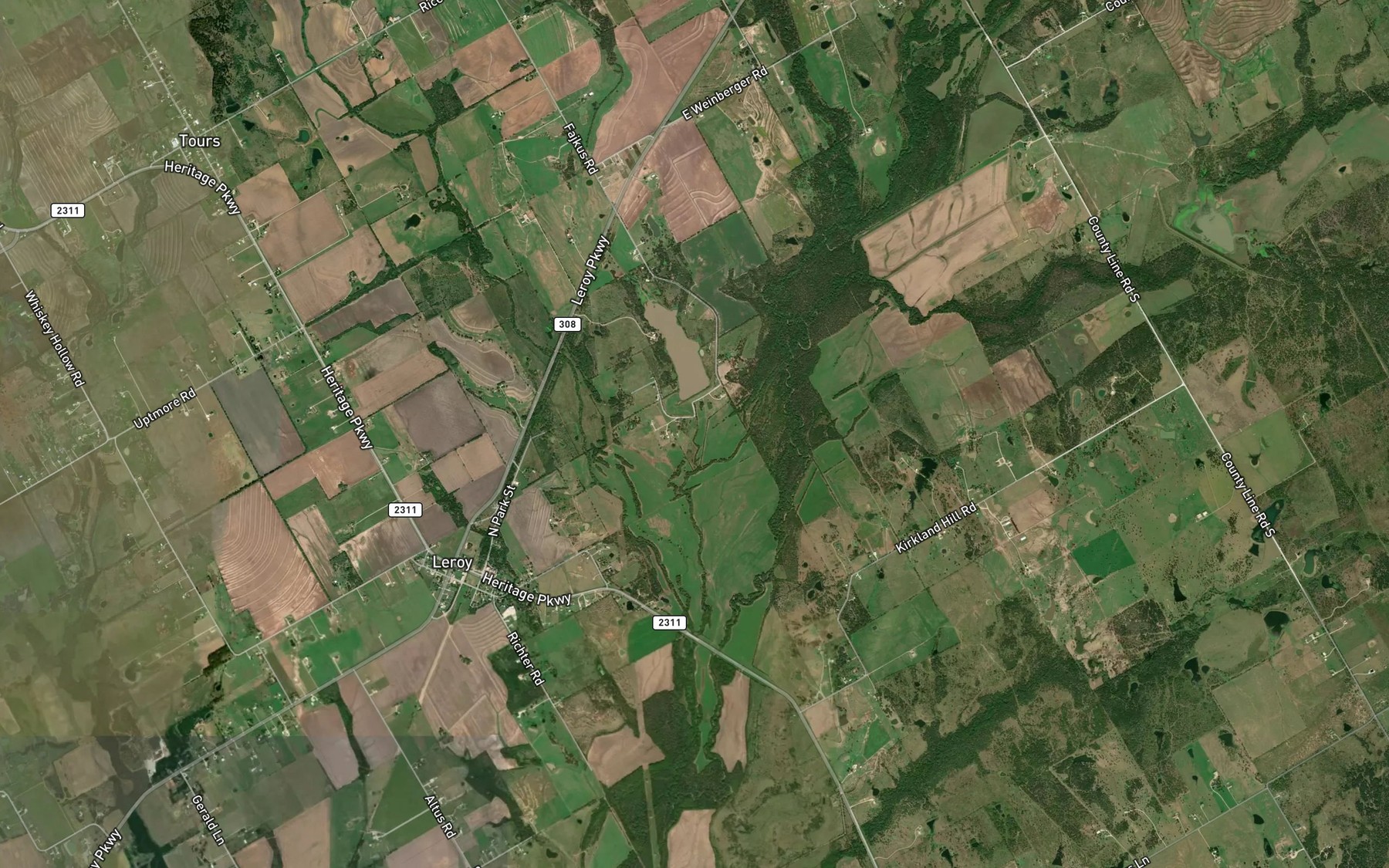 Satellite map of the Soil Conservation Service Site 8 Reservoir