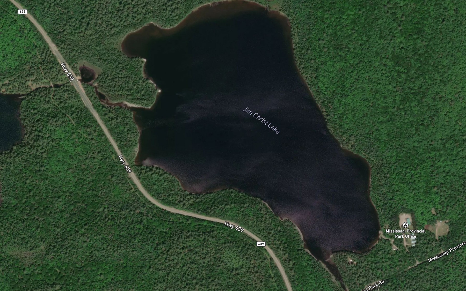 Satellite map of the Jim Christ Lake