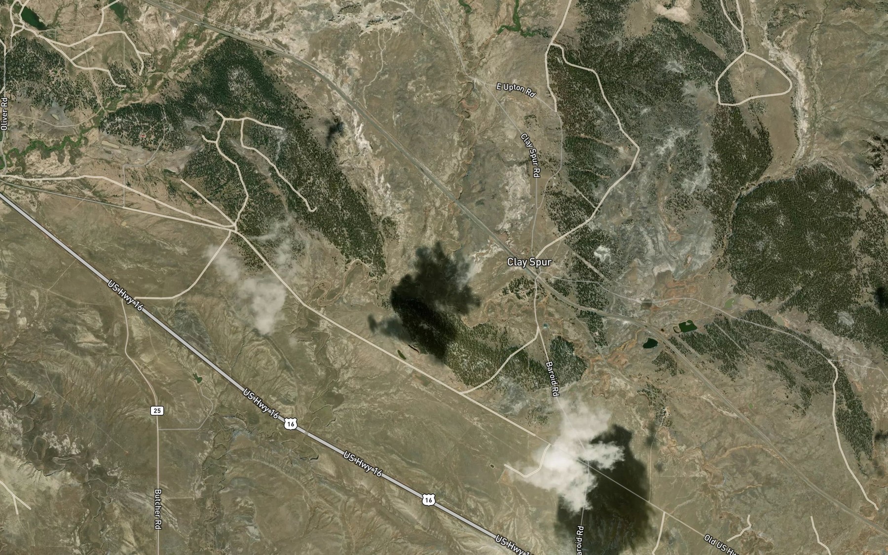 Satellite map of the East Iron Creek