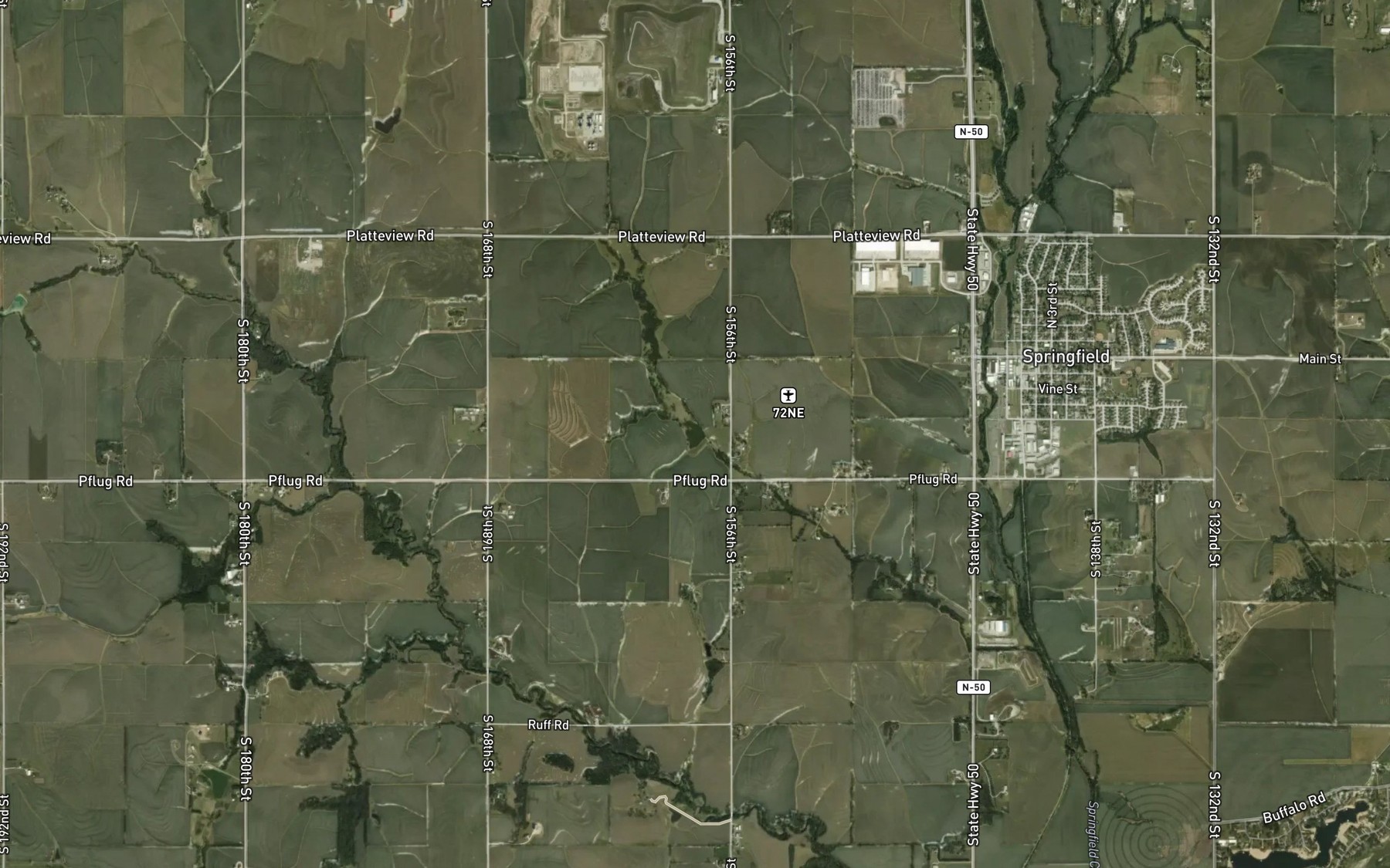 Satellite map of the Turtle Creek Reservoir 2