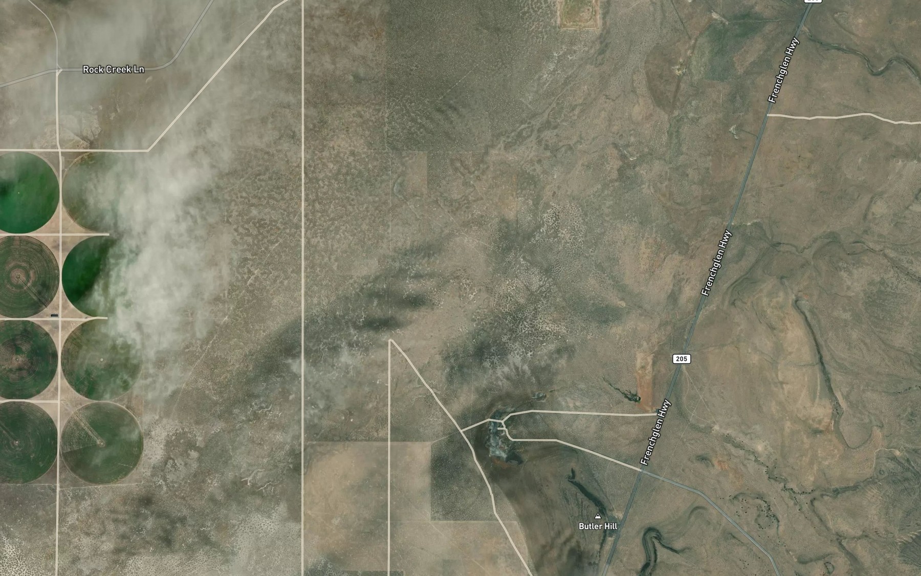 Satellite map of the Corral Creek