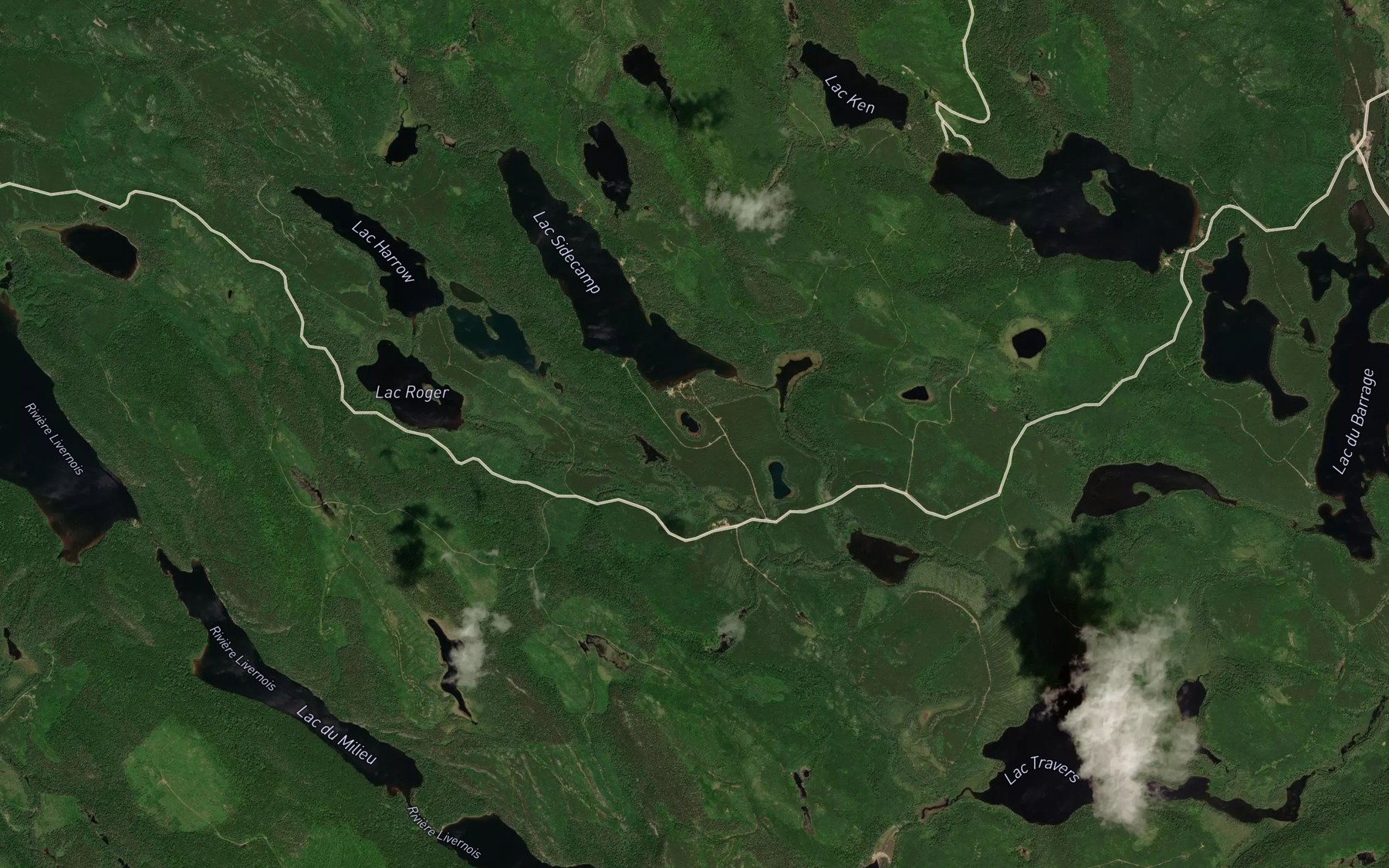 Satellite map of the Lac du Malecite