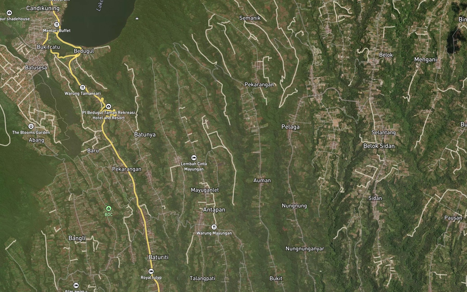 Satellite map of the Tukad Duk