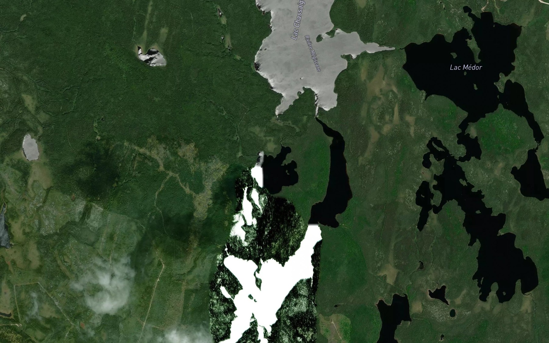 Satellite map of the Lac Melanie