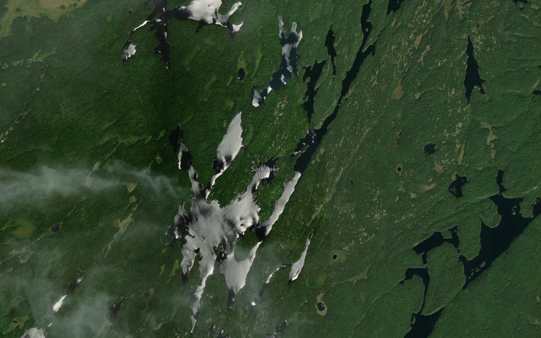 Satellite map of the Sark Lake