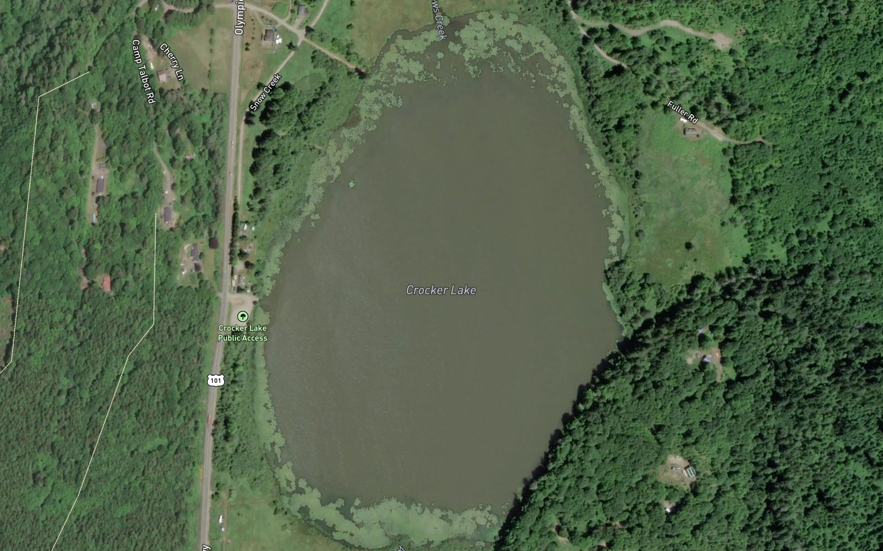 Satellite map of the Crocker Lake