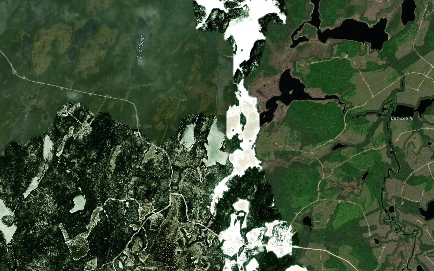 Satellite map of the Lac Anthony