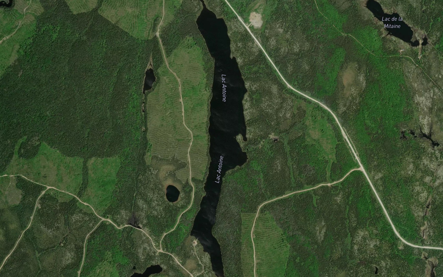 Satellite map of the Lac Antoine