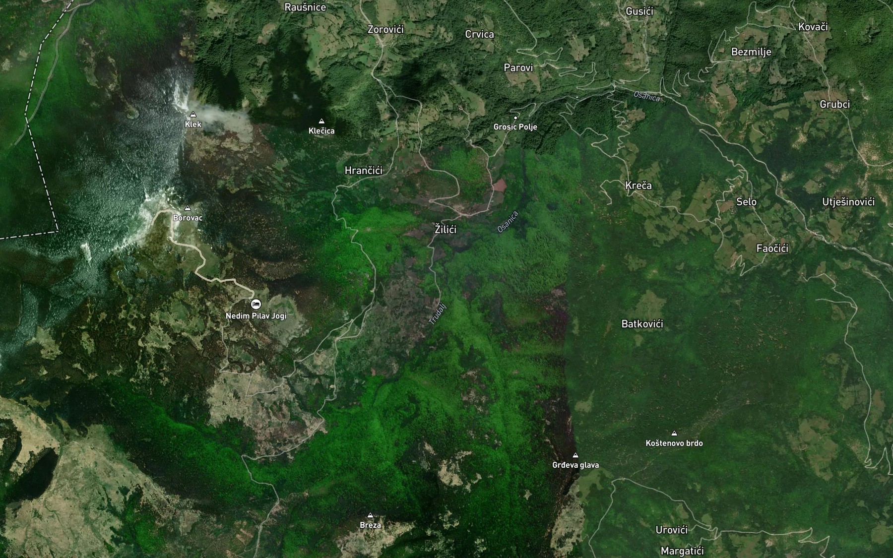 Satellite map of the Trudanj