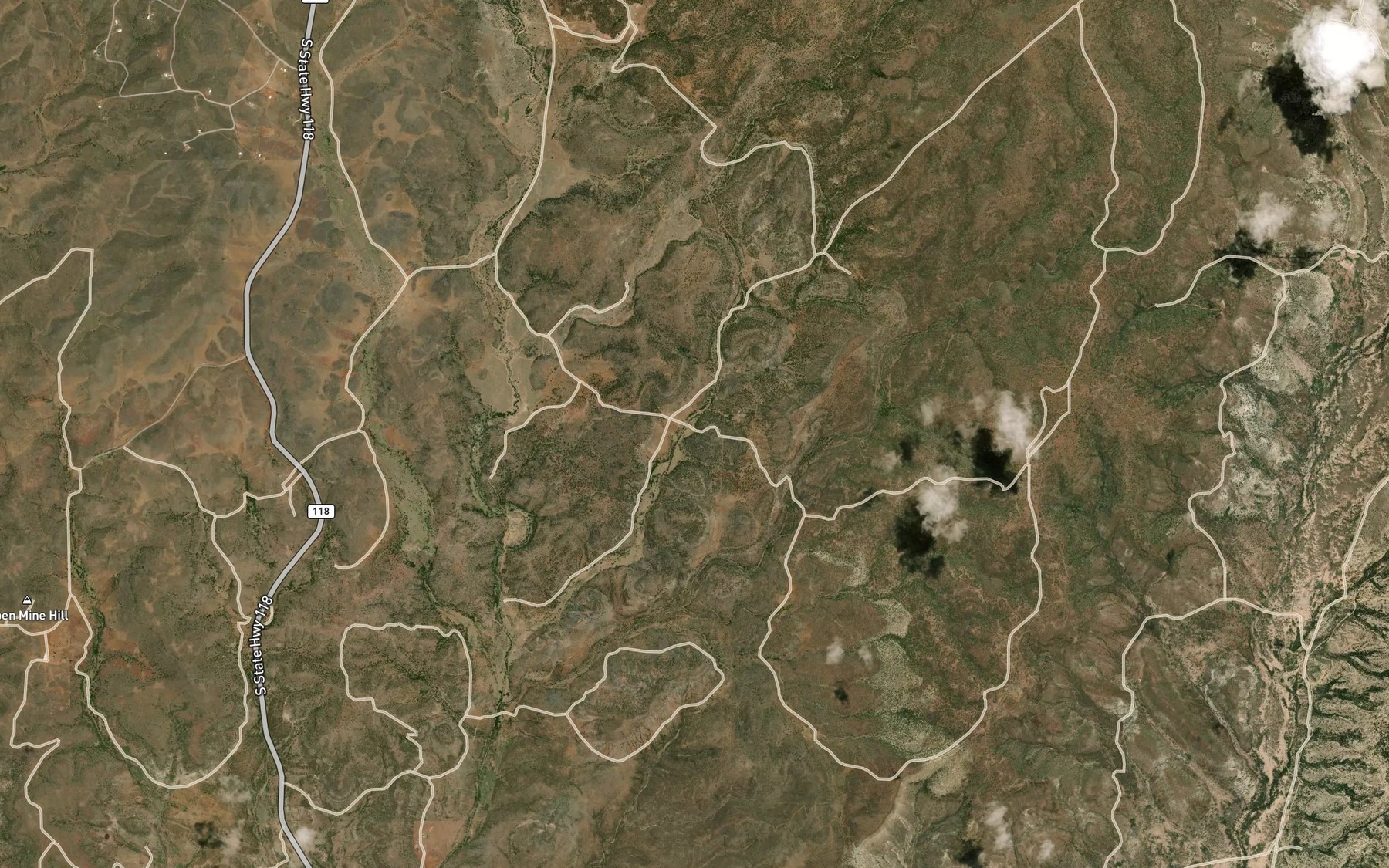 Satellite map of the Nine Troughs Spring